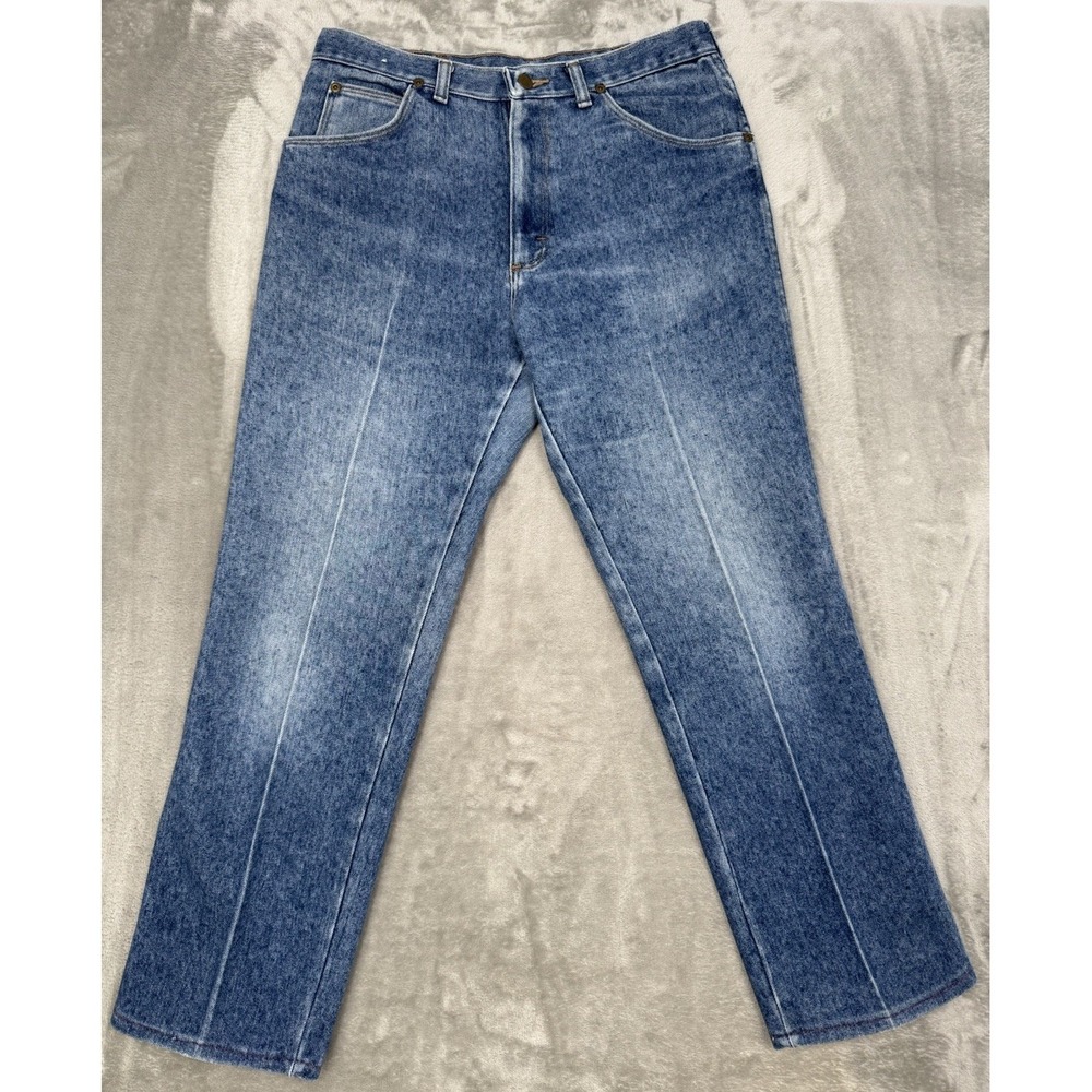 Vintage Sedgfield Jeans Mens 34x32 Blue Denim Wide Leg Retro Hippie Western 70s